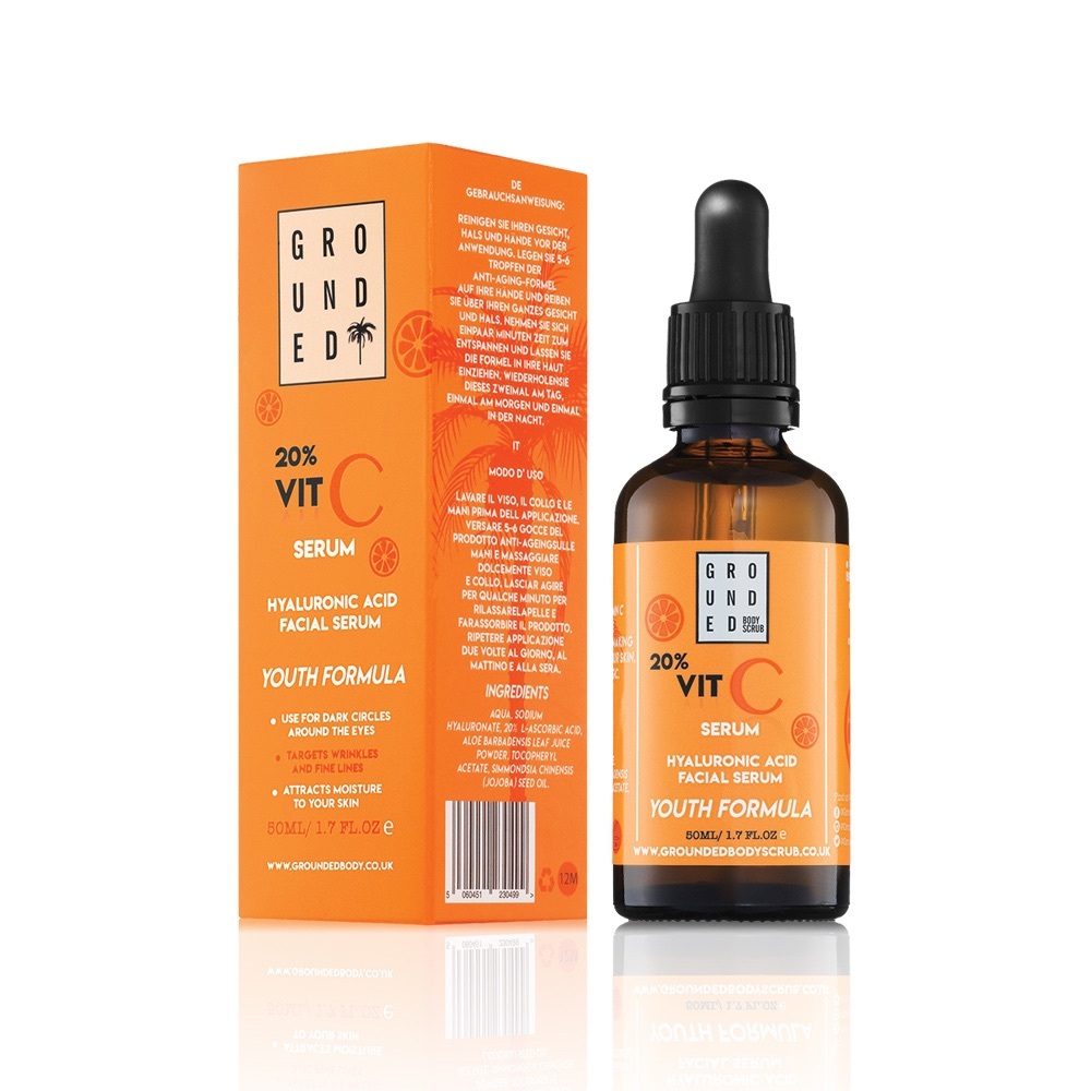 20% Grounded Vitamin C Hyaluronic Acid Facial Serum -